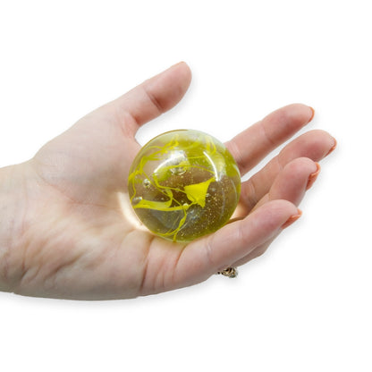 50mm Yellow Spaghetti Glass Marble "Toe Breaker"