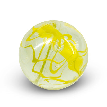 50mm Yellow Spaghetti Glass Marble "Toe Breaker"