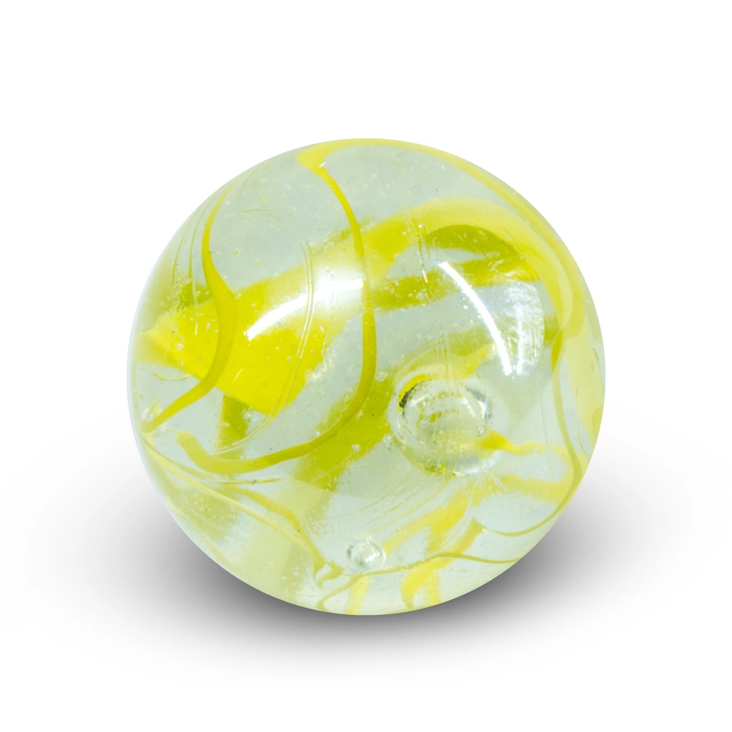 50mm Yellow Spaghetti Glass Marble "Toe Breaker"