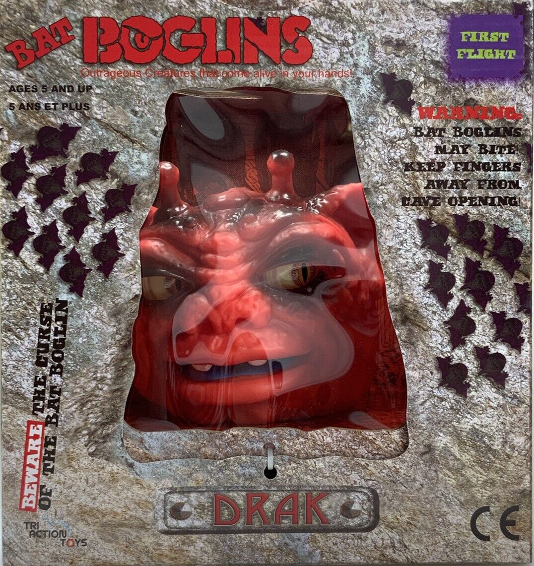 Bat Boglins DRAK 8" First Flight Toy Dracula Monster Puppet NIB Box BONUS PIN