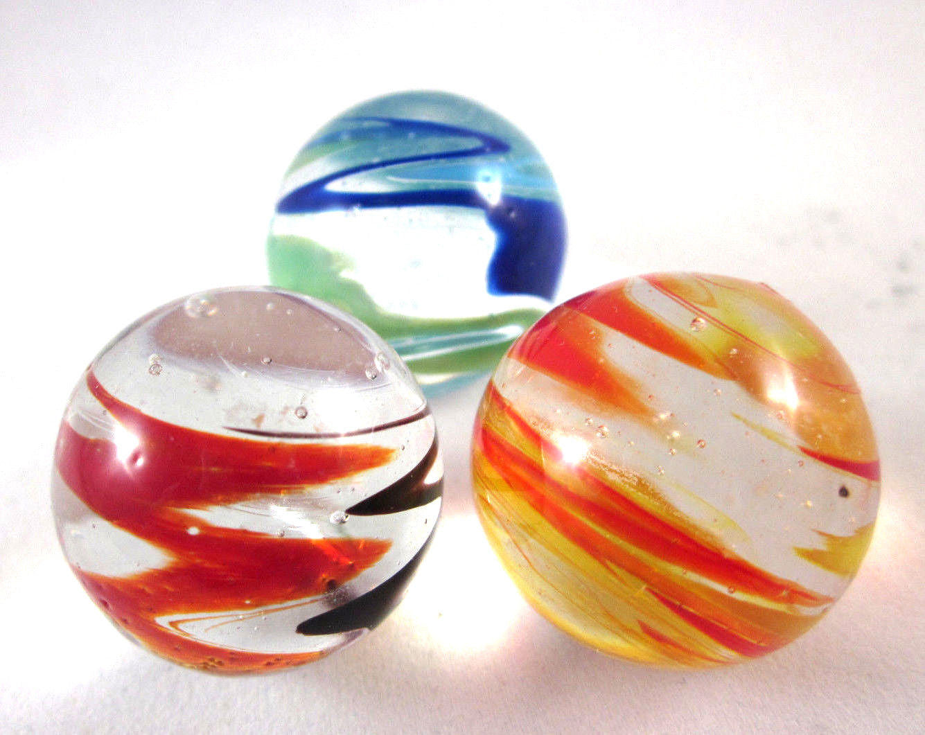 FLASHLIGHT Handmade Art Glass Collector Marbles~25mm