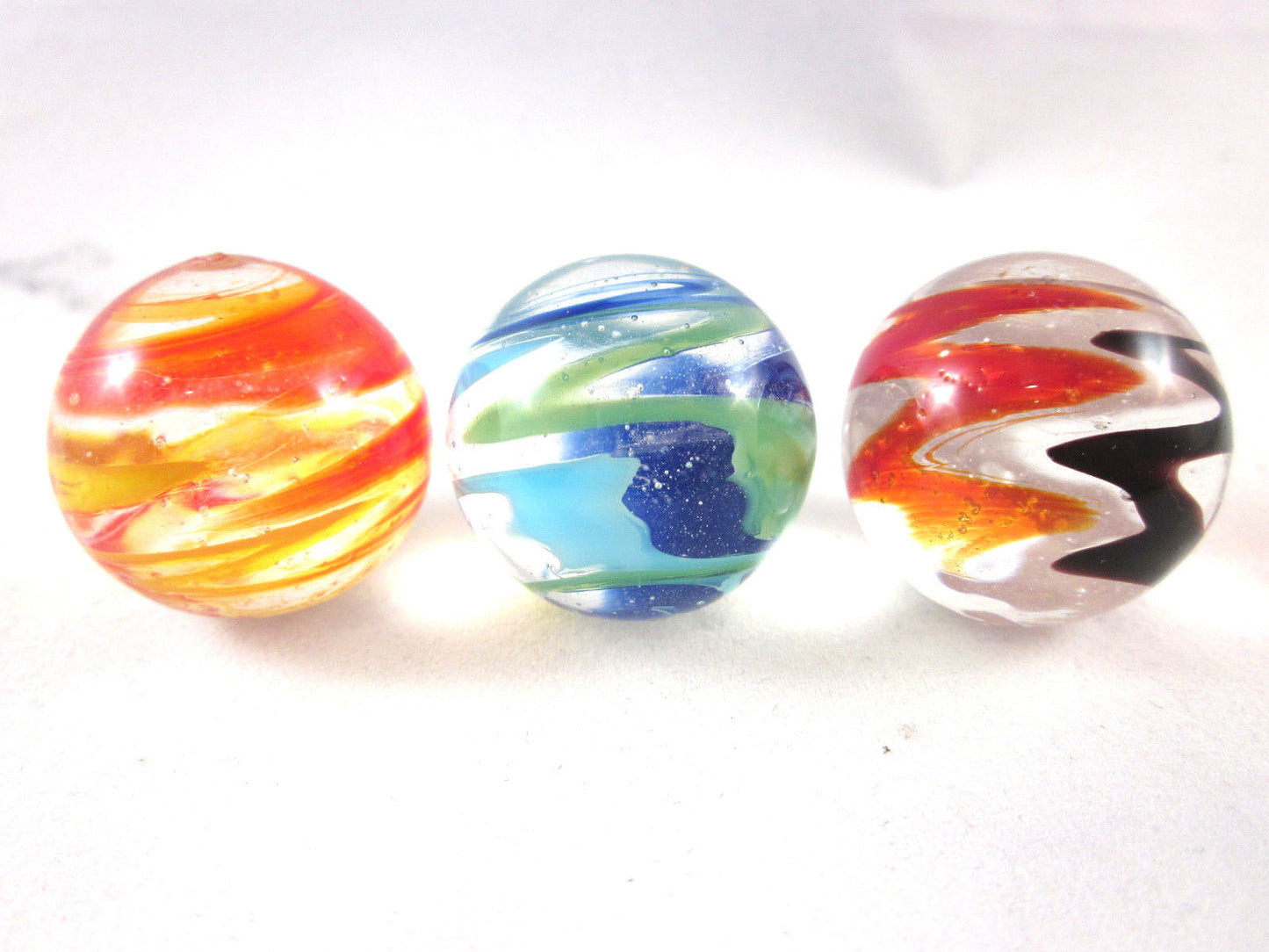 FLASHLIGHT Handmade Art Glass Collector Marbles~25mm