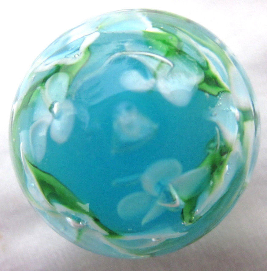 HIBISCUS Handmade Art Glass Collector Marble~22mm