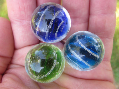 Big Game Toys 3pc Jet Stream Handmade Collector Marbles