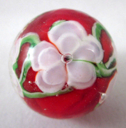 CHRYSANTHEMUM Handmade Art Glass Collector Marble~22mm