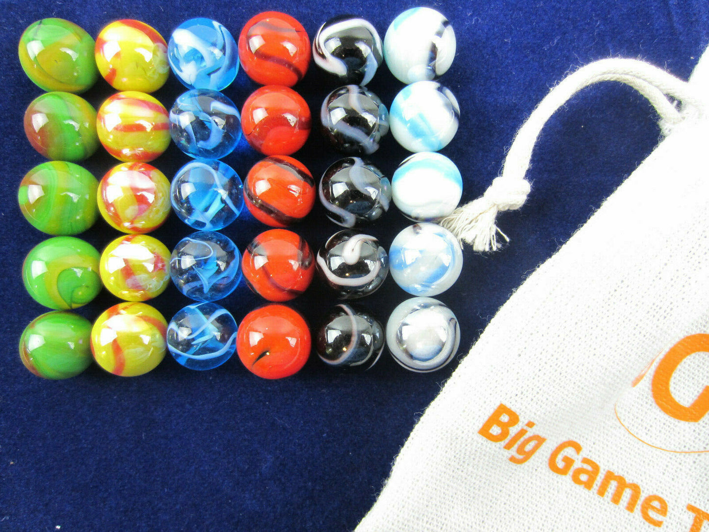 Big Game Toys 30pc Deluxe 16mm Glass Replacement Marbles