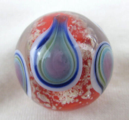NAMASTE Handmade Art Glass Collector Marble~22mm~Glow in the Dark
